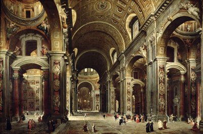 Kardinaal Melchior de Polignac (1661-1742) bezoekt St. Pieter in Rome, 1730 door Giovanni Paolo Pannini